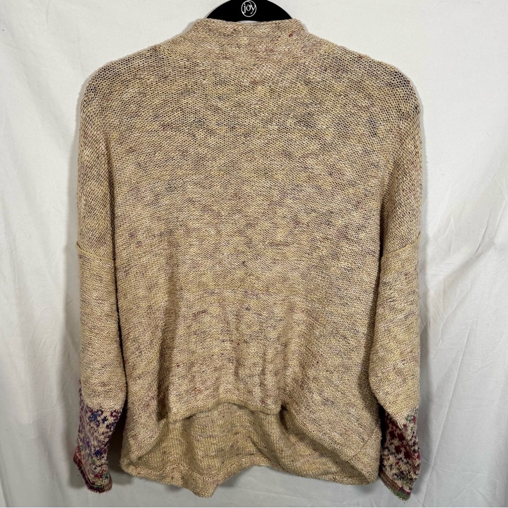 Anthropologie Pilcro Drew Surplice Beige Patterned Women's Sweater Size 1X - Picture 6 of 12